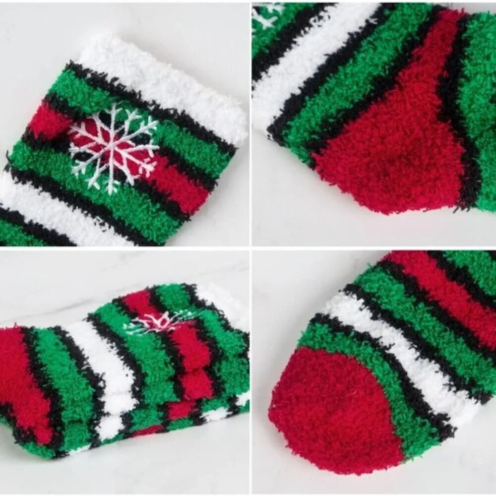 7-Pair Women’s Fuzzy Socks Cozy Fluffy Warm Christmas Winter Gift Set